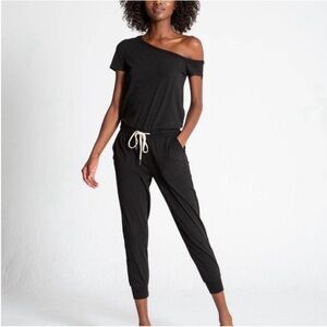 n:PHILANTHROPY Black Off-Shoulder Jumpsuit
